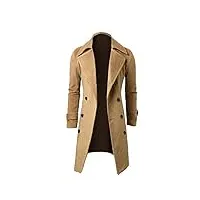 manteau homme automne hiver chaud long slim trench coat vestes en laine manche longues fashion à la mode duffle outerwear