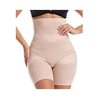 slimbelle® femme culotte sculptante gaine amincissante taille haute ventre plat invisible gainante lingerie minceure panties,beige,s