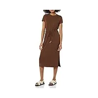 amazon essentials robe mi-longue en modal à épaules tombantes (grandes tailles disponibles) (déjà amazon aware) femme, brun profond, l