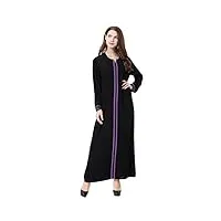 xinvivion maxi robe musulmane pour femme - prière d'eglise à manches longues caftan robe arabe vêtements ethniques islamiques (n'inclut hijab), violet, xl