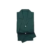 the savile row company london pyjama de luxe pour homme 100 % coton doux, vert foncé avec passepoil, xl
