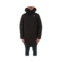 k-way veste d'hiver pour homme parka avec capuche noir sport coupe vent xxl, noir