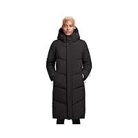 khujo manteau matelassé torino long pour femme - veste matelassée chaude et sportive avec capuche, noir , s