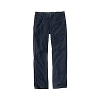 carhartt rugged flex pantalon de travail 5 poches en toile à coupe décontractée pour homme, bleu marine, 33w x 36l