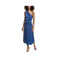 anne klein robe asymétrique à nouer pour femme, blue jay, 6
