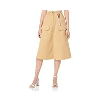 love moschino canvas with patch pockets jupe midi avec poches plaquées, rust light brown, 40 aux femmes