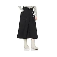 love moschino canvas with pockets jupe midi avec poches à patchs, noir, 40 femme