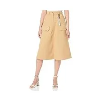 love moschino canvas with pockets jupe midi avec poches à patchs, marron clair rouillé, 44 femme
