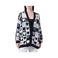 love moschino cardigan à manches longues, coeurs gris, 42 femme