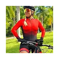 combinaison de cyclisme Équipe triathlon costume femmes jersey combinaison de cyclisme d'été ensemble de vélo À manches longues body gel pad (color : 12, size : x-large)
