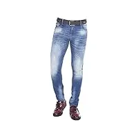 cipo & baxx jean pour homme - effet crinkle-denim - coupe ajustée - jean skinny, modelb, 32w x 34l