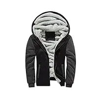 veste capuche homme hiver chaud sweats épaisse veste à capuche doublée polaire blousons manches longues manteaux avec poches