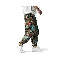 makingda pantalon de survêtement en coton imprimé 3d pour homme - taille élastique - hippie bloomers - pantalon de détente pour la plage, la marche, la course à pied, le jogging, 6, 31-35, m