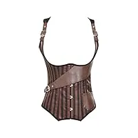 zying mesdames four seasons brown rayed girlet européen et american sexy palace corset shapewear (color : a, size : m code)