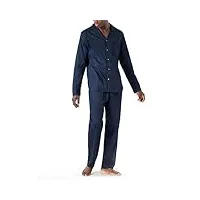 schiesser pyjama long ensemble de pijama, bleu foncé, 56 cm homme