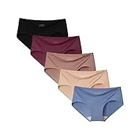 innersy shorty femme modal stretch culotte microfibre slip taille basse sous vetement lot de 5 (l, multicolore classique)