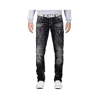 cipo & baxx jeans pour hommes cd296-bans noir w33/l36