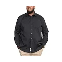 d555 duke alastair chemise oxford à manches longues pour homme noir taille 2xl-6xl, noir , 10xl grande taille