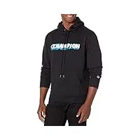 champion powerblend sweat à capuche en polaire pour homme, motif graphique sweatshirt, noir-586mza, xl
