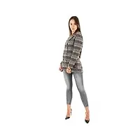 kaporal - manteau tartan gris femme - dicky - xs - gris