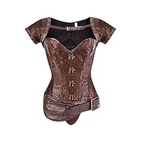 zying palais européen et américain corsets de corset gothique en acier-os de quatre pièces (color : a, size : xl code)