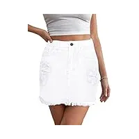 jayscreateeu jupe d'été pour femme - jupe moulante - avec poche - jupe à taille a - avec ourlet de poche - jupe avec franges - noire, s, blanc., xxl