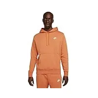 nike - sportswear club - sweat à capuche en polaire pour hommes - orange - taille m