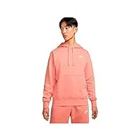 nike - sportswear club - sweat à capuche en polaire pour hommes - rose - taille 2xl