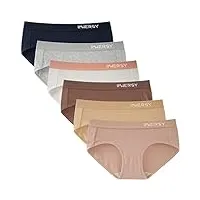 innersy culottes coton pour femme stretch slips taille mi-haute sous vetements feminins lot de 6 (m, multicolore de base)