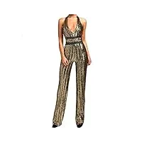 femmes sexy glitter combinaisons paillettes halter romper rouge one piece night club bodycon combishort or/rouge xs s m l