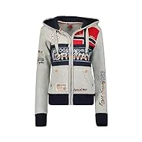 geographical norway flyer lady - sweat femme capuche poches - sweatshirt femmes pull casual manches longues chaud - hoodie veste tops sport (gris mélangé l taille 3)