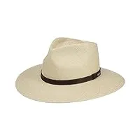 stetson chapeau panama uni traveller homme - made in ecuador de plage d'été en paille avec bandeau cuir printemps-été - xxl (62-63 cm) nature