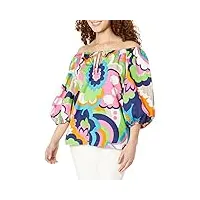 trina turk vista las palmas top blouse, multicolore, xs femme