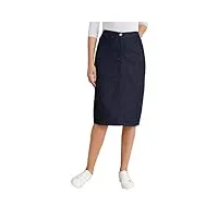 damart - jupe toile extensible pour femme, coupe standard, indigo, 42