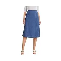 damart - jupe ample tissu effet lin pour femme, coupe ample, bleu, 46