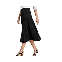 damart - jupe Évasée crépon pour femme, coupe standard, noir, 40