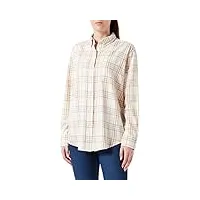 gant d2. relaxed check flannel shirt blouse, linen, 38 femme