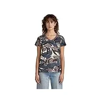 g-star raw all over top femme ,multicolore (brown rice woodland camo d22078-c334-d454), l