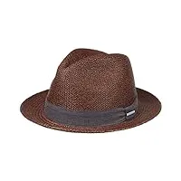stetson chapeau panama lamaro player homme - made in ecuador de plage soleil en paille printemps-été - l (58-59 cm) marron