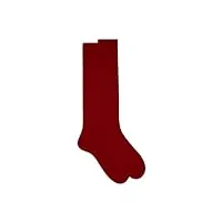 gallo - la chaussette italienne, mi-bas, women's long plain brick red cashmere socks