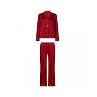 calvin klein l/s pant set 000qs6551e pyjamas, rouge (red carpet), xl (lot de 2) femme