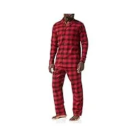 calvin klein l/s pant set 000nm2204e pyjamas, rouge (ck shadow plaid_exact), s (lot de 2) homme