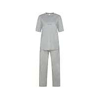 calvin klein s/s pant set 000qs6899e pyjamas, gris (grey heather), l femme