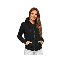 bolf femme sweat-shirt a capuche avec fermeture eclair hoodie sweat zippe manches longues temps libre sport fitness outdoor basic casual style w03b noir xl [a1a]