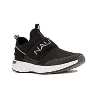 nautica men's casual fashion sneakers slip-on-walking shoes-lightweight joggers-zento-black charcoal 1-10.5