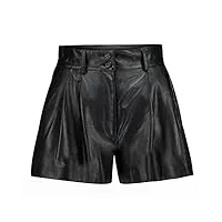 zerimar short femme | bermudas short en cuir | shorts Élégants pour femmes | femmes robe pantalon | couleur : noir taille 46