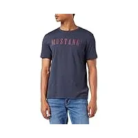 mustang alex c logo tee t-shirt, blue nights 4085, l homme