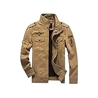 merciyd veste demi-saison militaire pour homme col montant veste d'aviateur en coton bomber plusieurs poches veste militaire