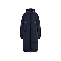ichi ihbunala down ja manteau d'hiver matelassé pour femme avec fermeture éclair et capuche, bleu marine foncé (194013)., m