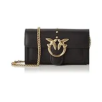pinko love wallet simply 8 c cape, sac à main femme, z99q_noir-antique gold, taille unique